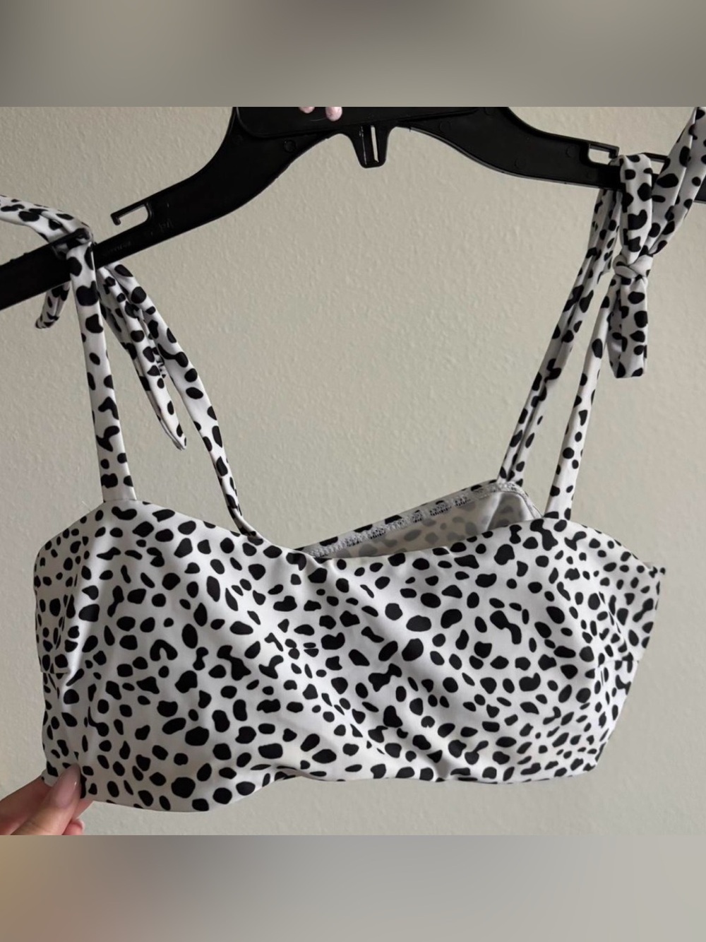 shein black and white bikini top